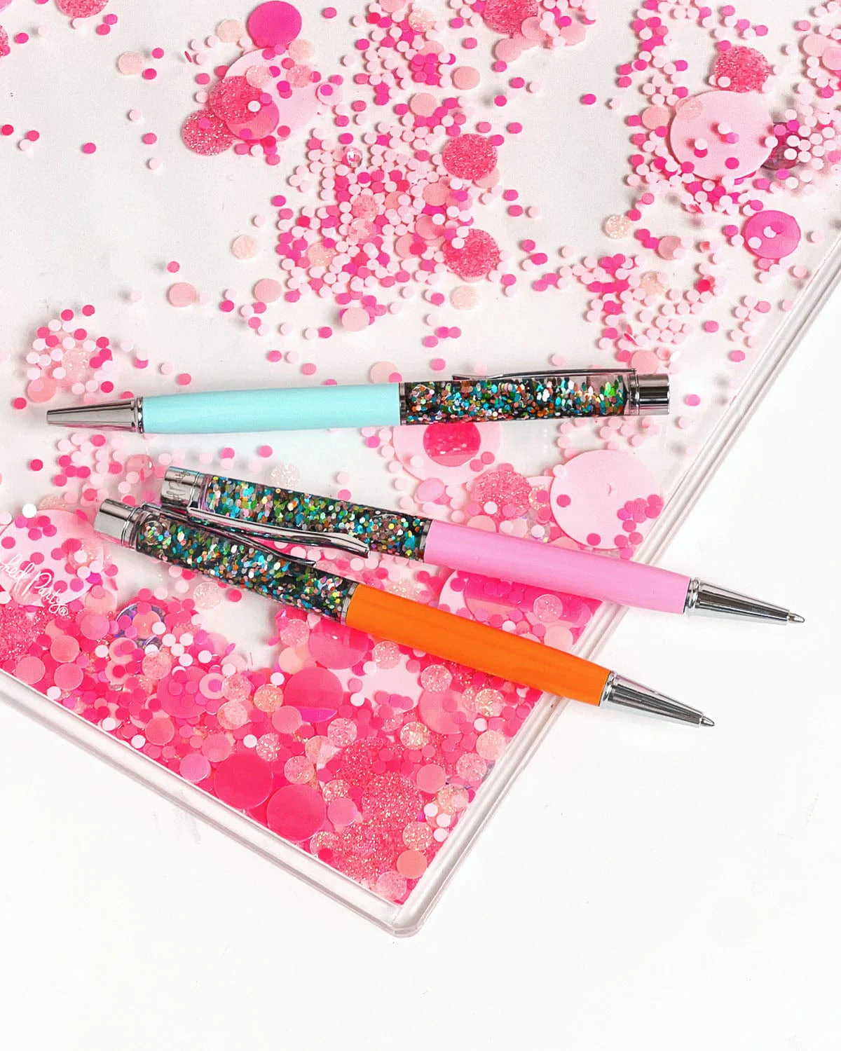 FLOWER CONFETTI BALLPOINT PEN SET- BLACK INK