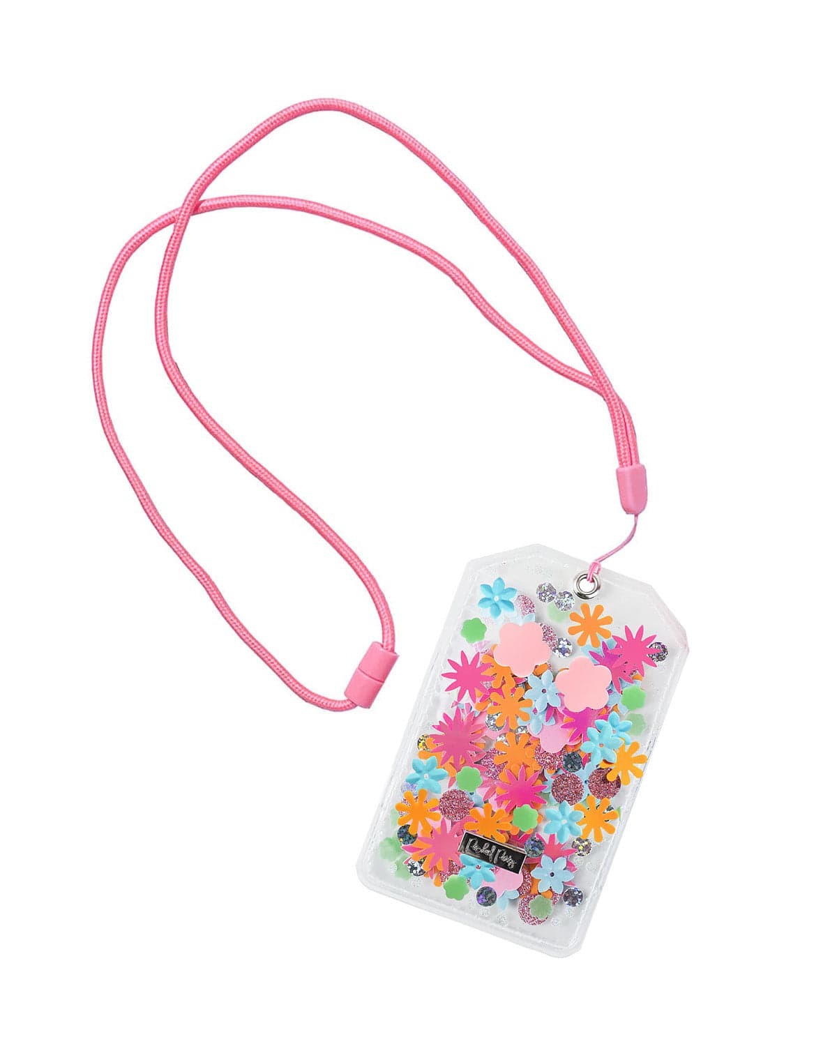 FLOWER CONFETTI ID OR BADGE HOLDER WITH LANYARD