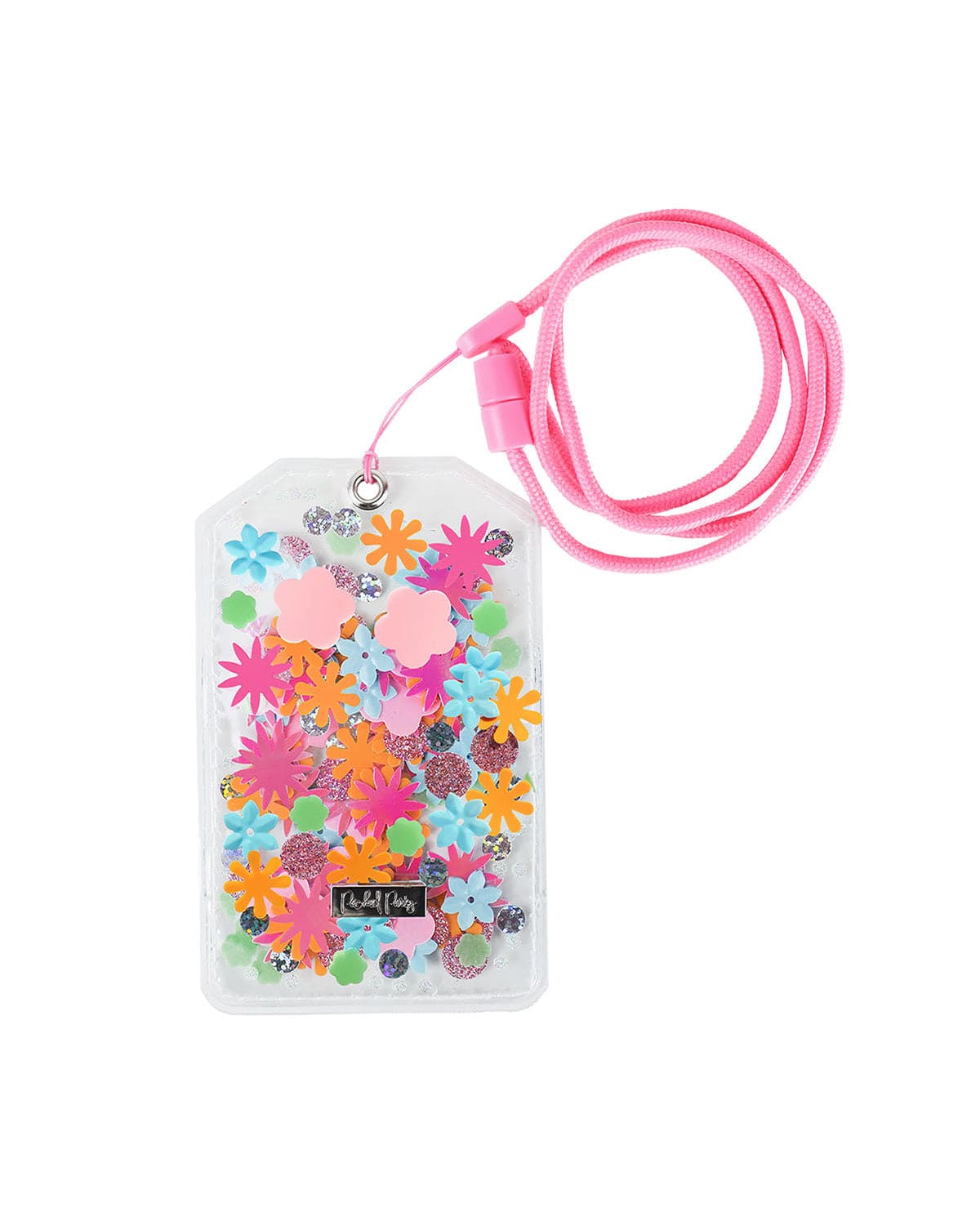 FLOWER CONFETTI ID OR BADGE HOLDER WITH LANYARD