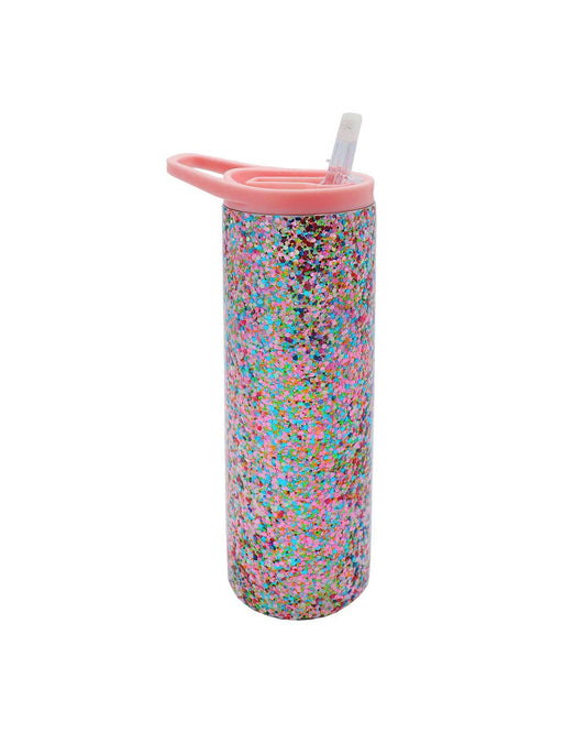 MORE SPARKLE STAINLESS SIPPER TUMBLER WITH STRAW