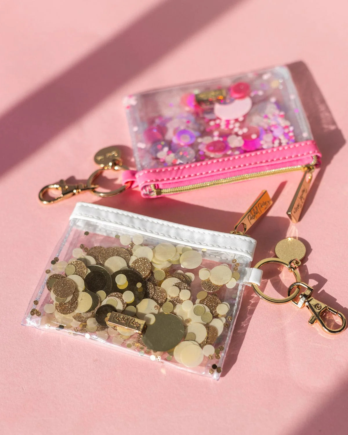 PINK PARTY CONFETTI MINI WALLET KEYCHAIN