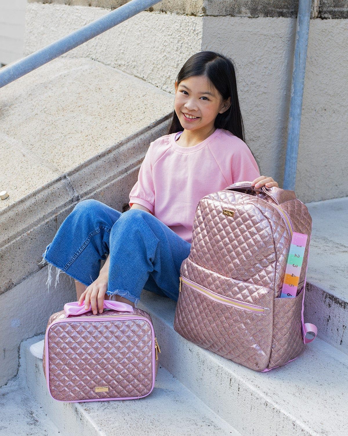 (50% OFF) GLITTER PARTY BACKPACK AND LUNCH BAG BUNDLE