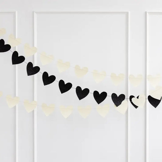 GLITTER HEART BANNER SET