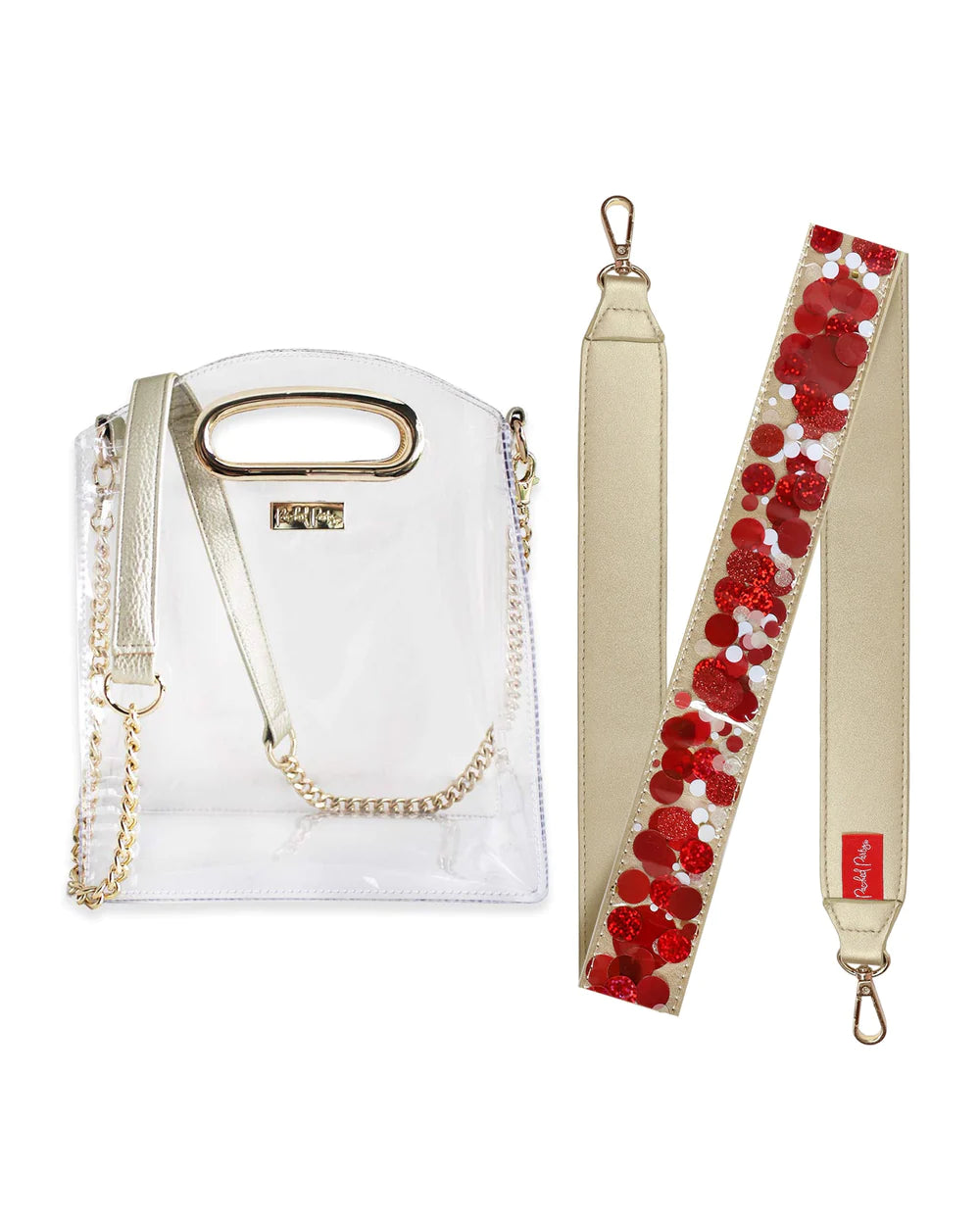 RALLY RED CONFETTI REMOVABLE PURSE STRAP ATTACHMENT