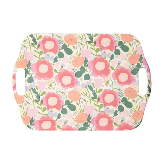 FLORAL REUSABLE BAMBOO TRAY