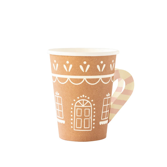 GINGERBREAD HOUSE PAPER PARTY CUP WITH HANDLE