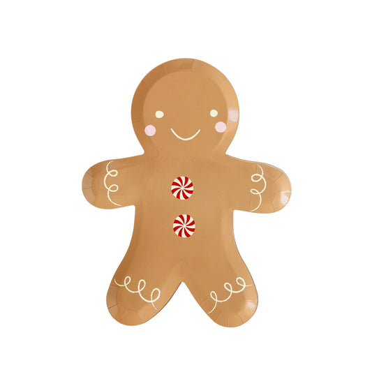 GINGERBREAD MAN SHAPED PAPER PLATE