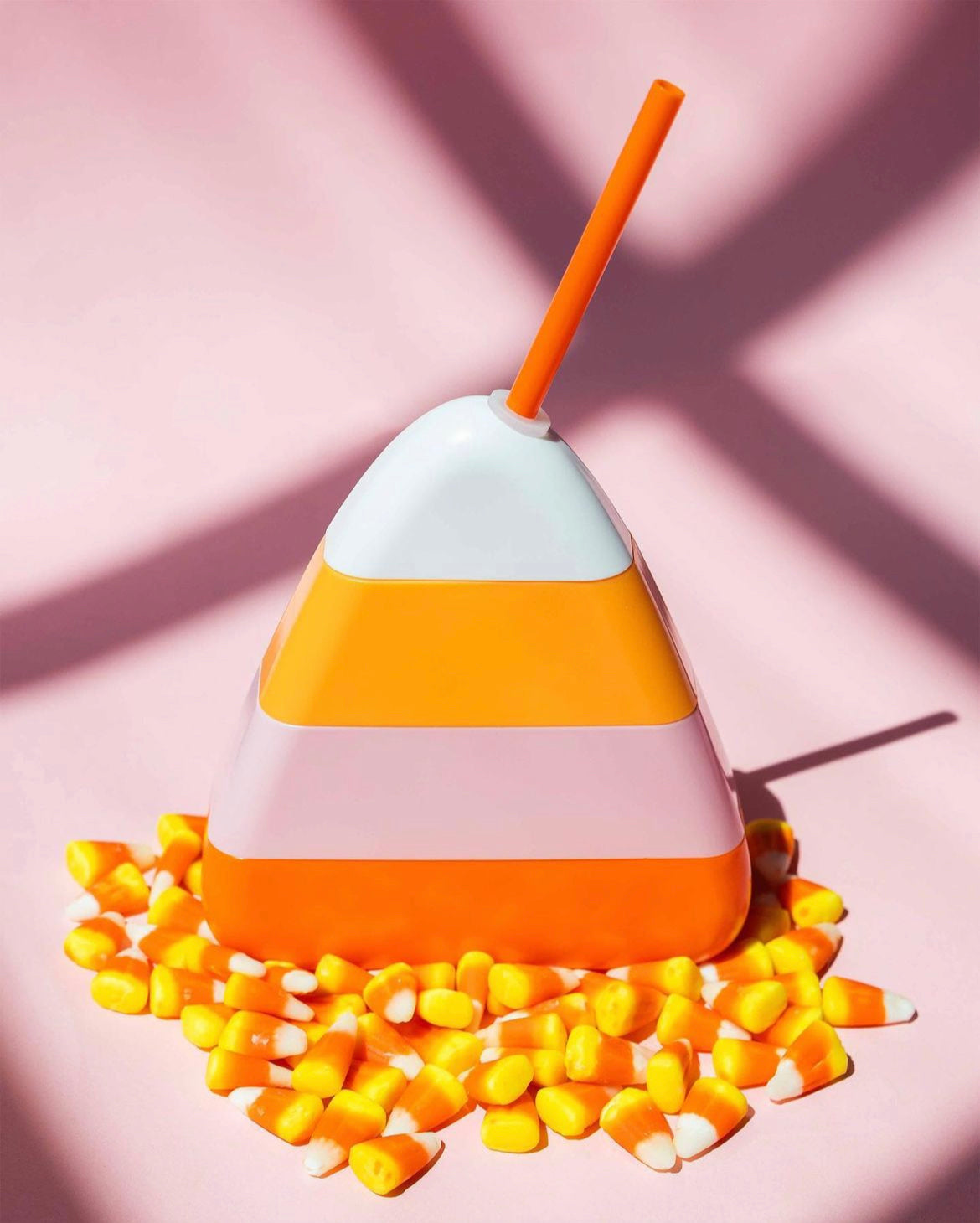 CANDY CORN SIPPER WITH STRAW