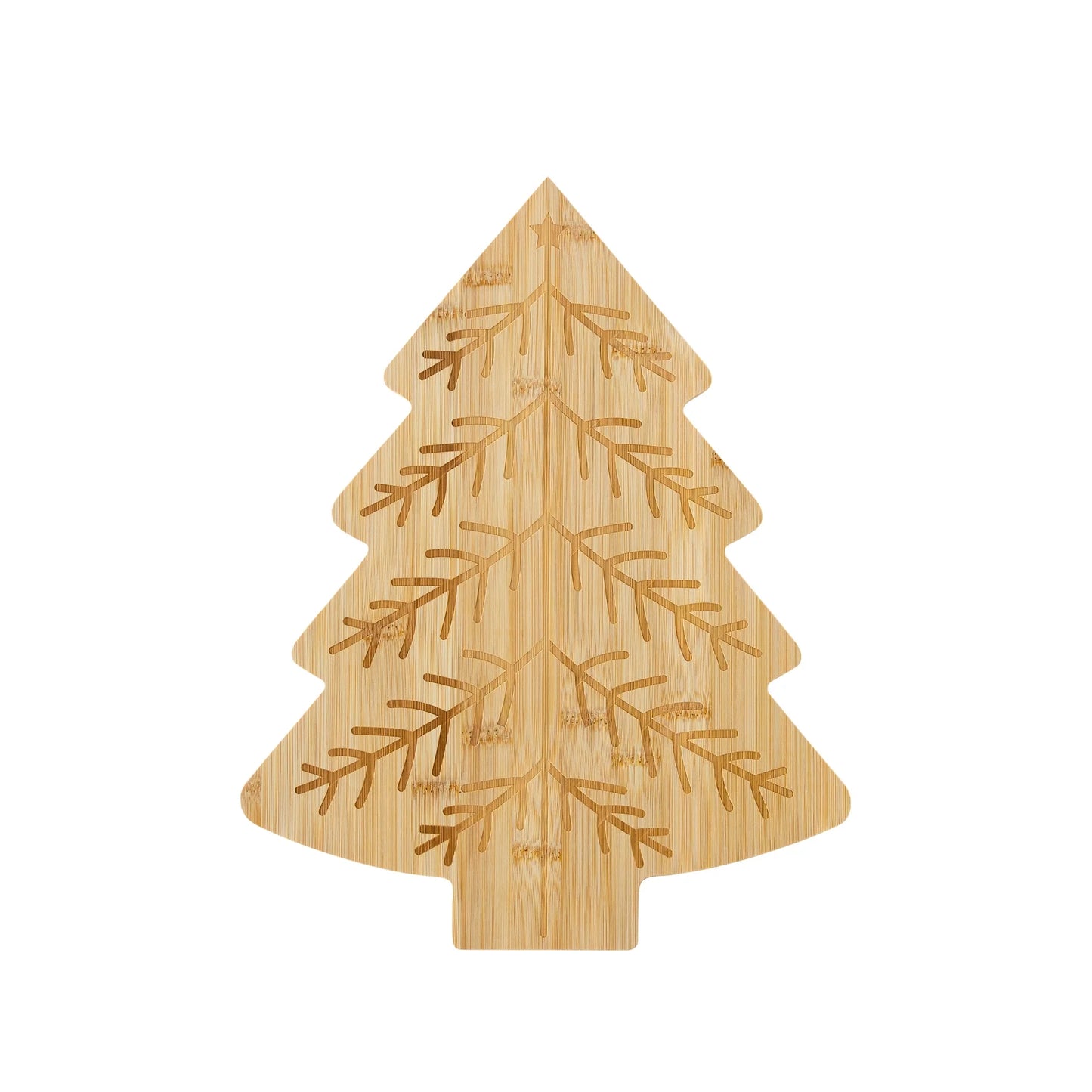 CHRISTMAS MEMORIES CHRISTMAS TREE SHAPED BAMBOO CUTTING BOARD