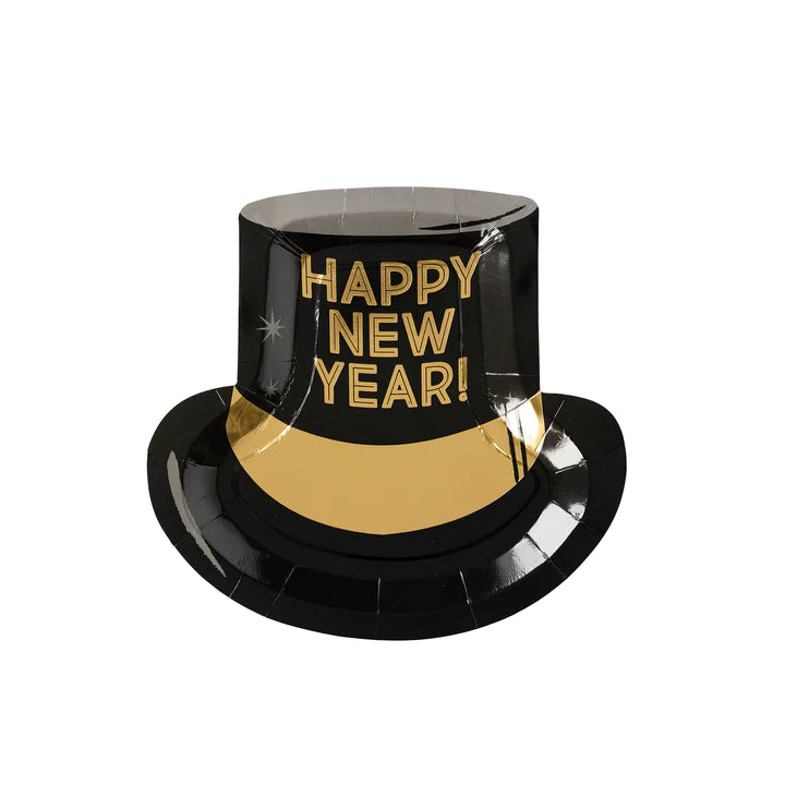 HAPPY NEW YEAR HAT SHAPED PAPER PLATE