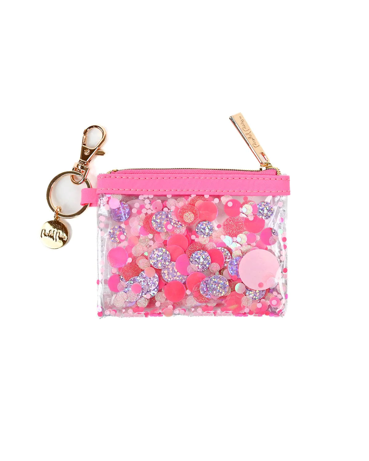 PINK PARTY CONFETTI MINI WALLET KEYCHAIN