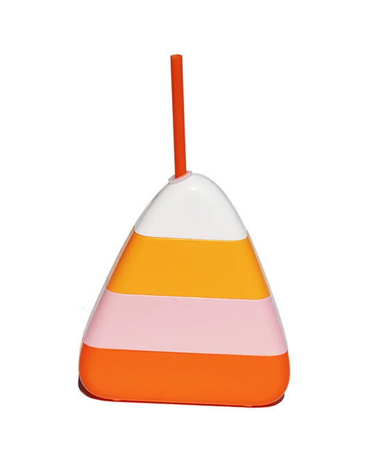 CANDY CORN SIPPER WITH STRAW