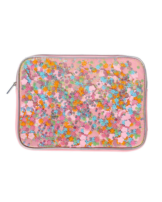 FLOWER CONFETTI LAPTOP SLEEVE AND CARRYING CASE