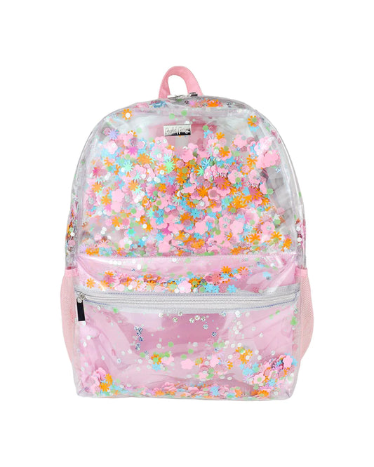 FLOWER CONFETTI CLEAR BACKPACK (LARGE SIZE)