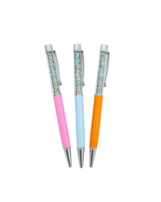 FLOWER CONFETTI BALLPOINT PEN SET- BLACK INK