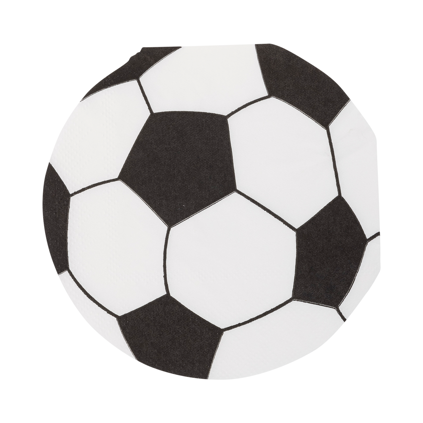 SOCCER BALL SHAPED PAPER COCKTAIL NAPKIN