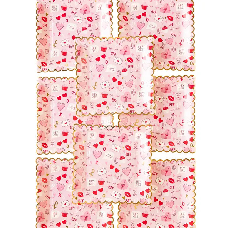 VALENTINE SCATTER SQUARE PAPER PLATE