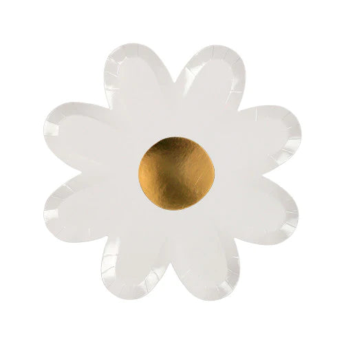 WHITE DAISY PLATES 8 CT