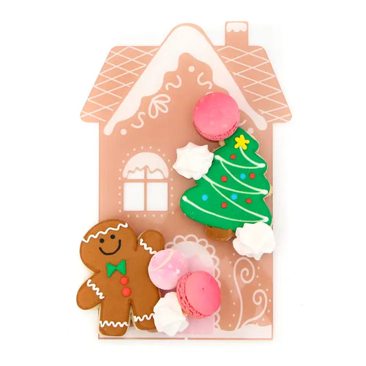 ACRYLIC GINGERBREAD HOUSE SERVING TRAY