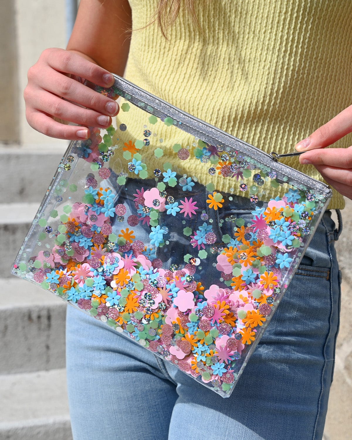 FLOWER CONFETTI EVERYTHING POUCH