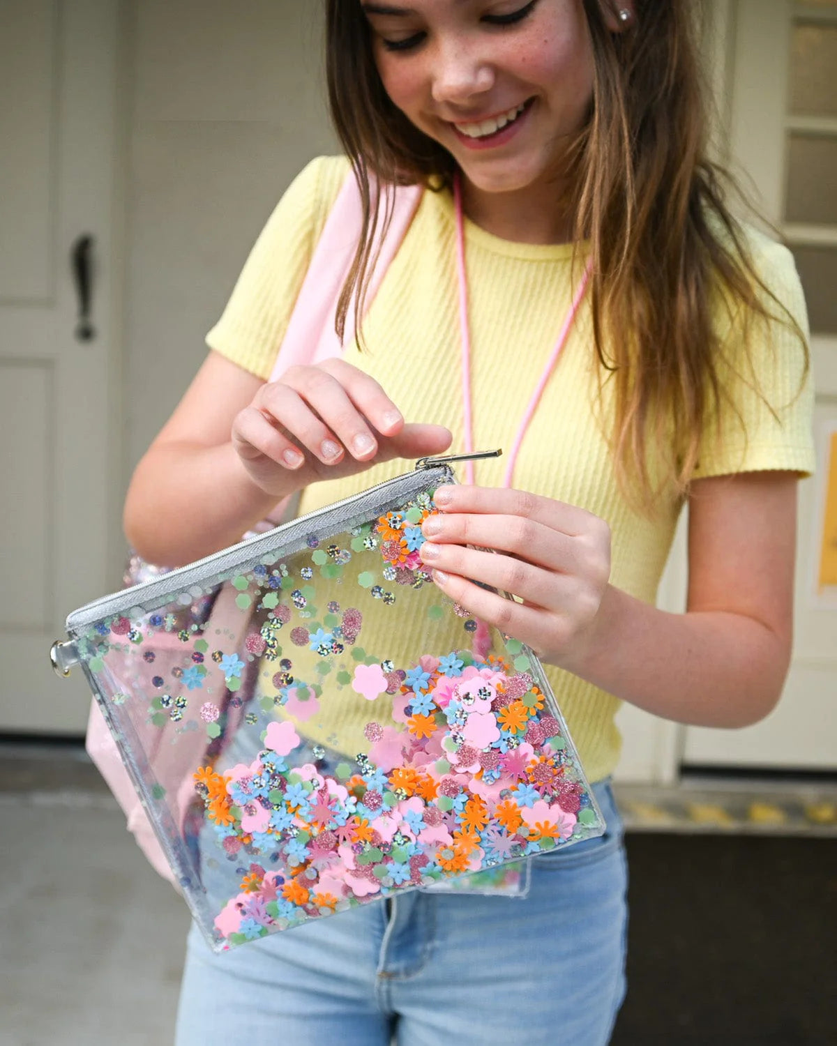 FLOWER CONFETTI EVERYTHING POUCH