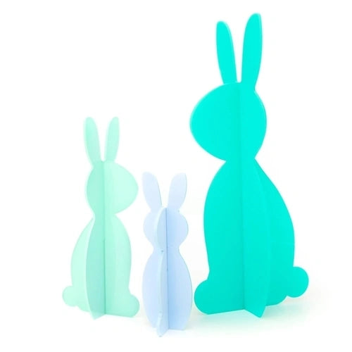 BLUE/TEAL ACRYLIC BUNNIES