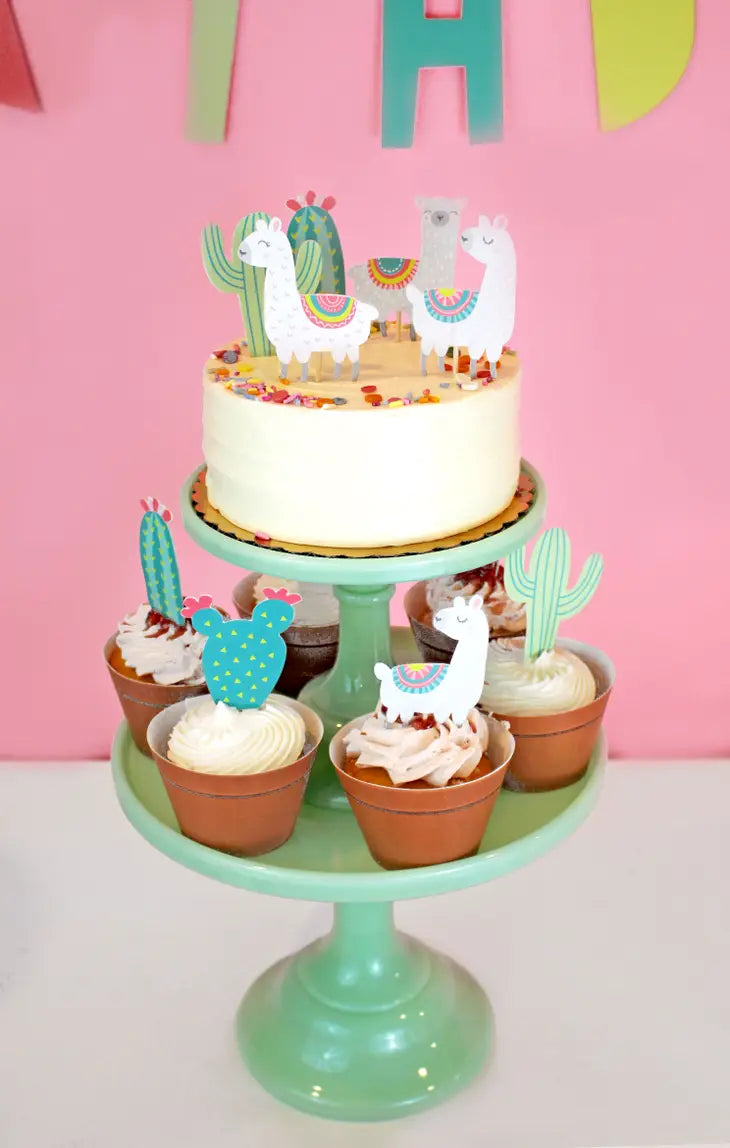 Llama and Cactus - Cupcake Toppers, 12 ct