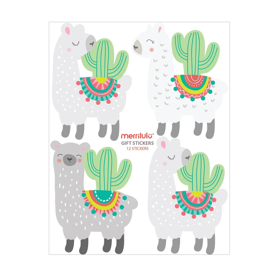 Llama Stickers for Gift Bags, 12 ct