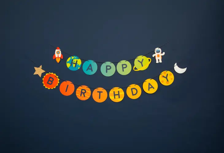 Trip To The Moon - Birthday Banner