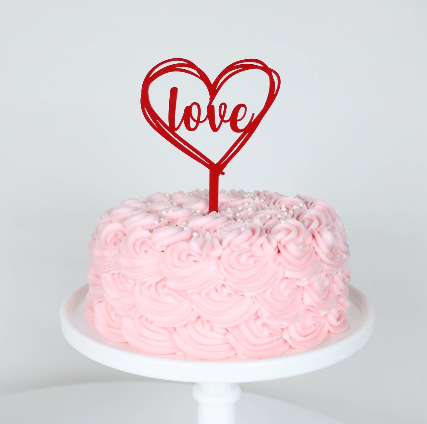 Love - Heart Acrylic Topper in Red