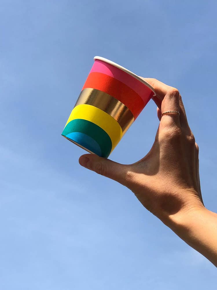 Birthday Brights Rainbow Paper Cups - 12 Pack