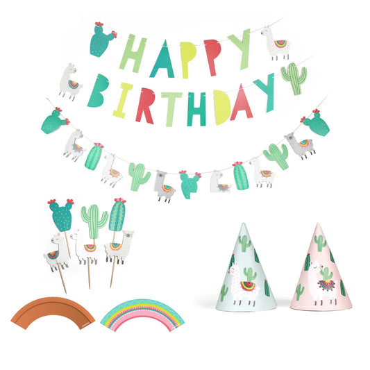 Llama & Cactus - Birthday Party Decoration Kit