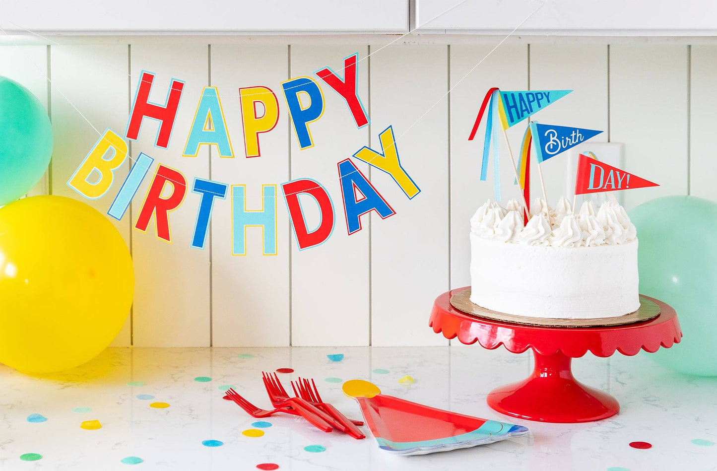 Blue Birthday Cake Toppers