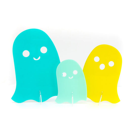 BLUE SET ACRYLIC GHOSTS DECORATIONS