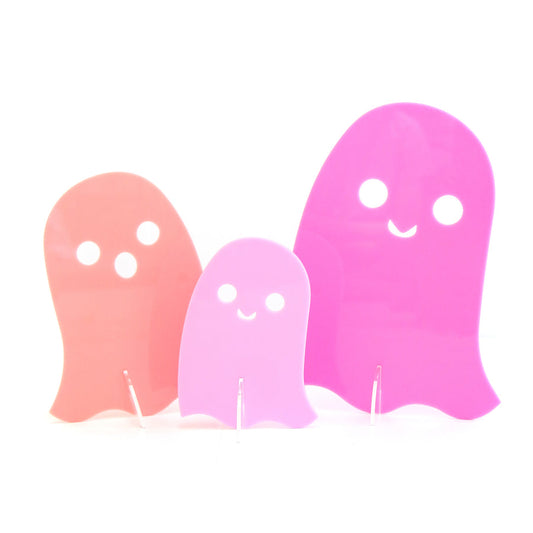 PINK SET ACRYLIC GHOSTS DECORATIONS