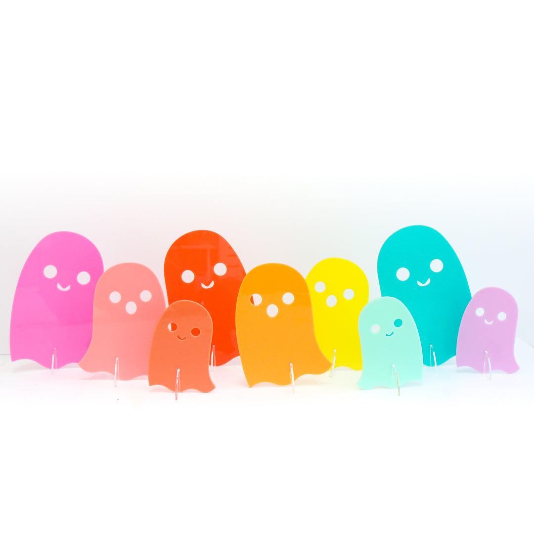 PINK SET ACRYLIC GHOSTS DECORATIONS