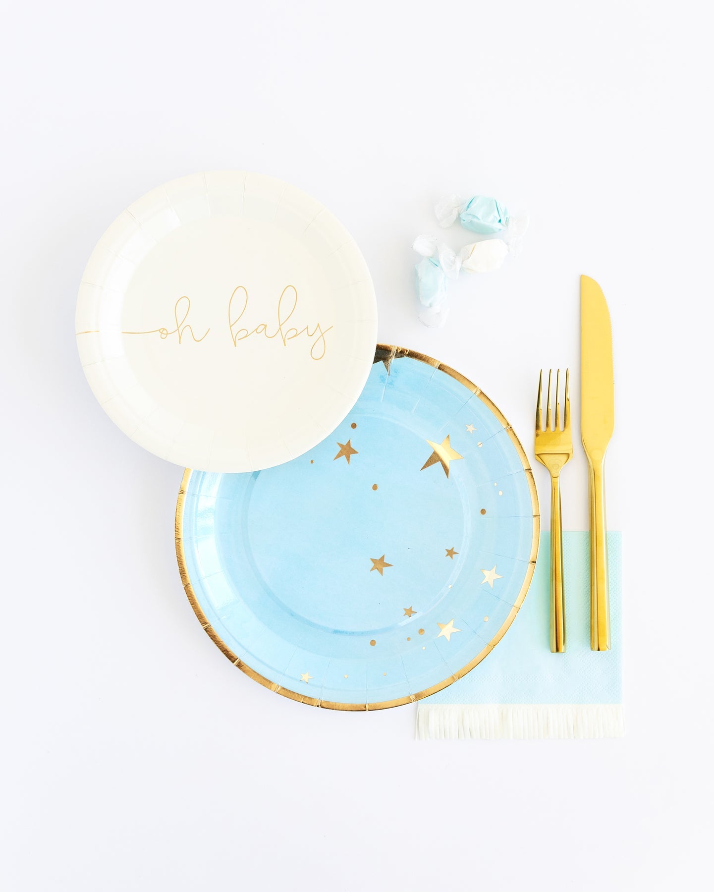 BABY BLUE STAR 9" PLATES Regular price