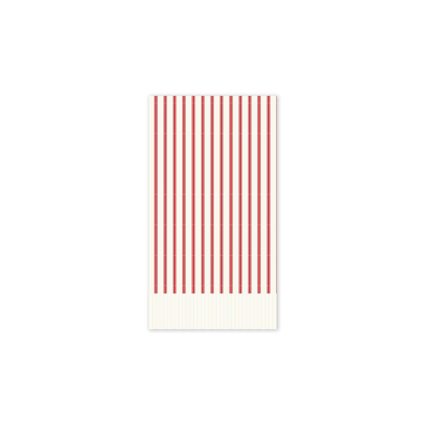 BELIEVE RED TICKING STIPE FRINGED GUEST NAPKIN