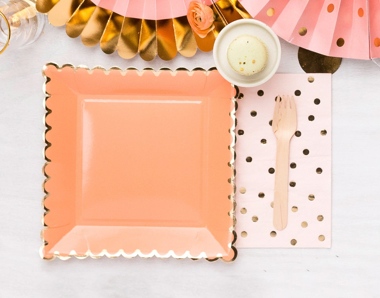 BLUSH POLKA DOT DINNER NAPKINS