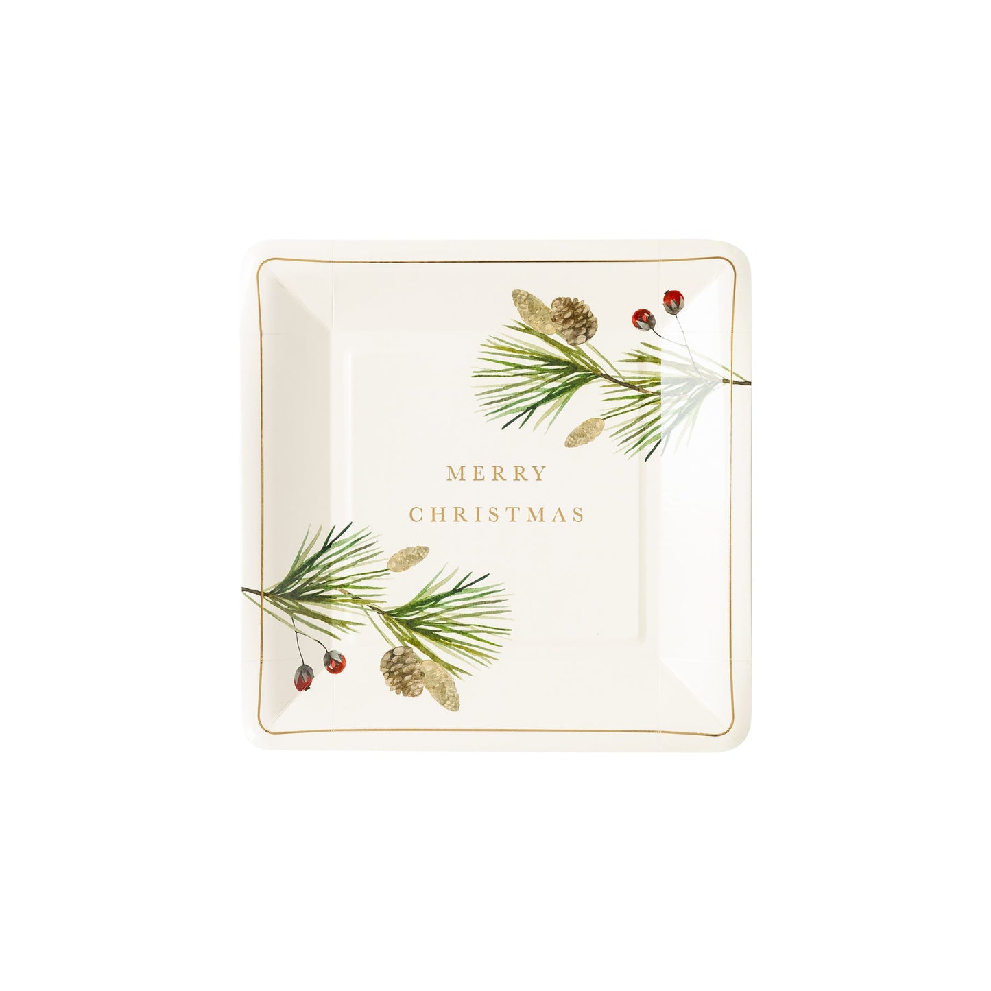 BOTANICAL MERRY CHRISTMAS SOLSTICE PLATE