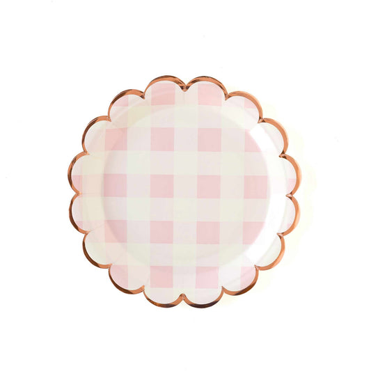 CAKE BY COURTNEY PINK BUFFALO SCALLOPED 9" PLATES