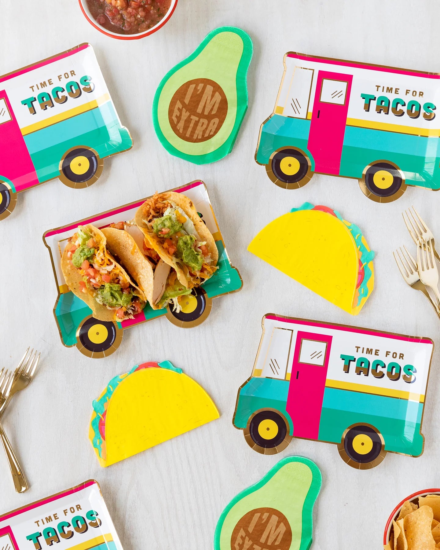 9" TACO TRUCK SHAPED PAPER PLATE