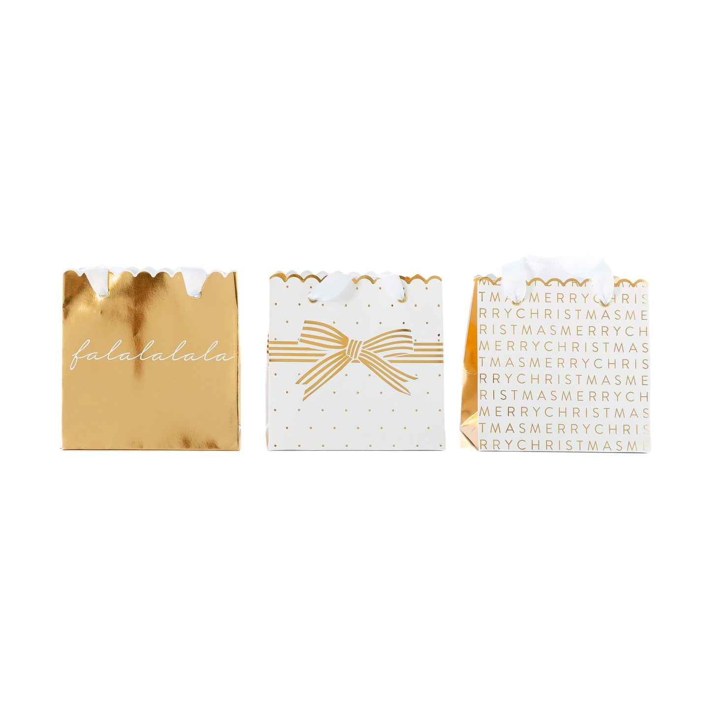 GOLD BOW MINI GIFT BAG SET OF 6