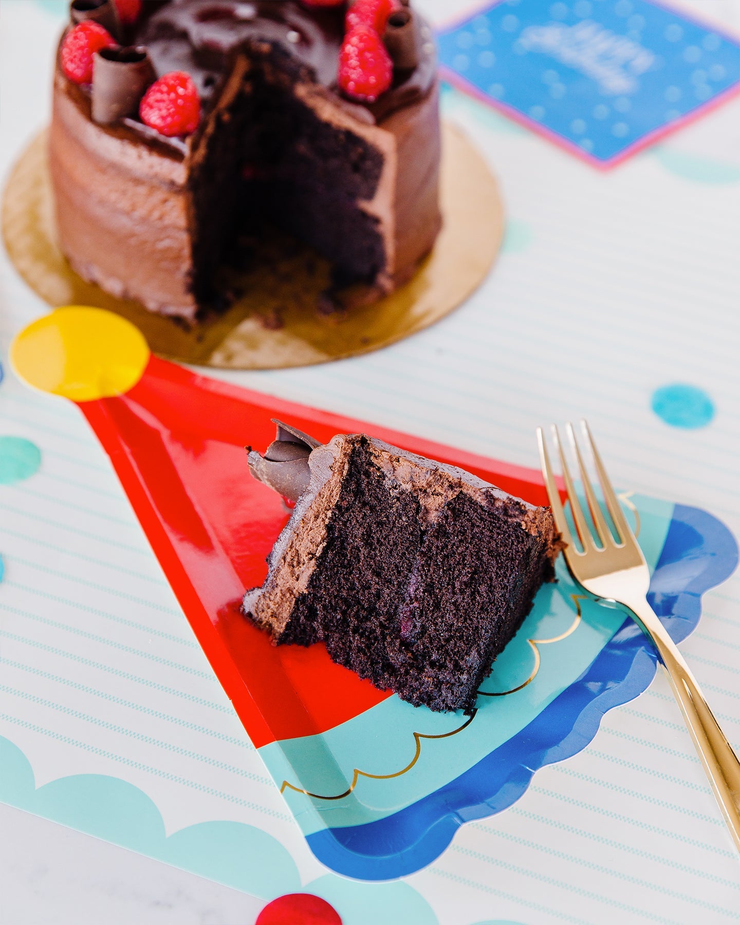 BLUE BIRTHDAY SCALLOPED COCKTAIL NAPKIN