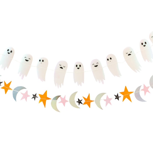 HAPPY HAUNTING IRIDESCENT MINI BANNER SET