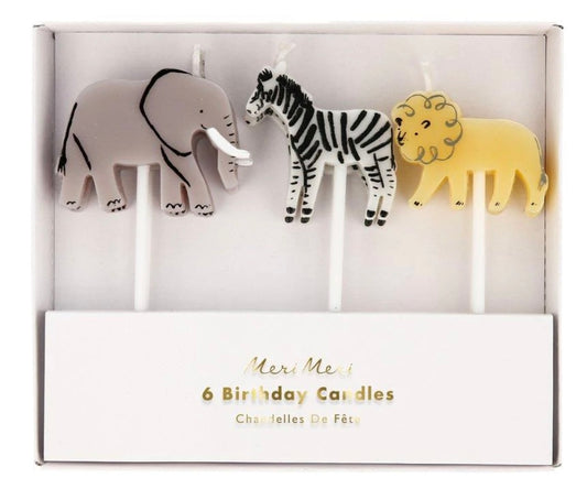 Safari Animal Candles (x 6)