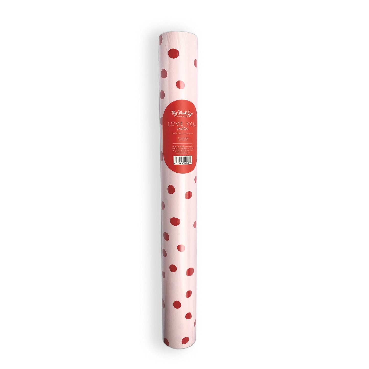 PINK WITH RED DOTS TABLE RUNNER