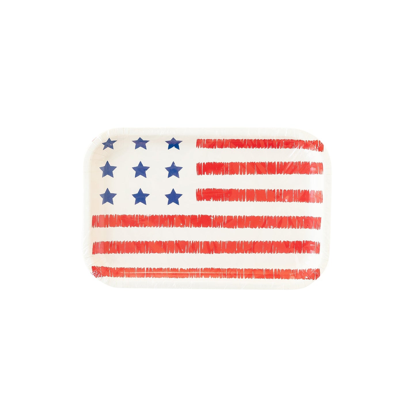 AMERICAN FLAG SHAPED PAPER PLATE