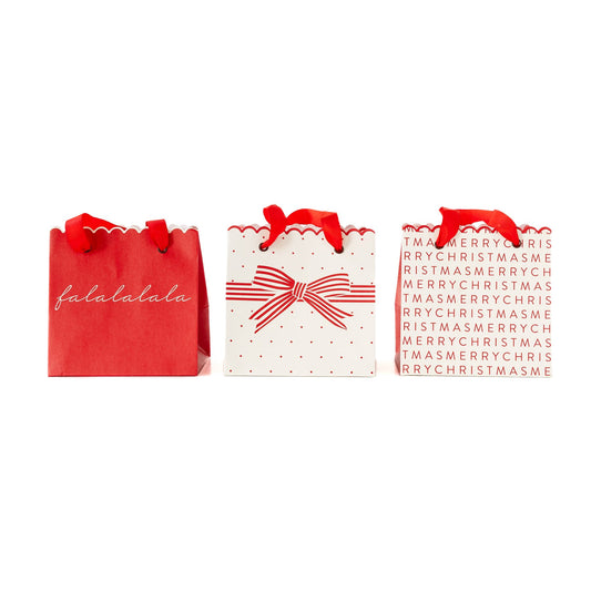 RED BOW MINI GIFT BAG SET OF 6