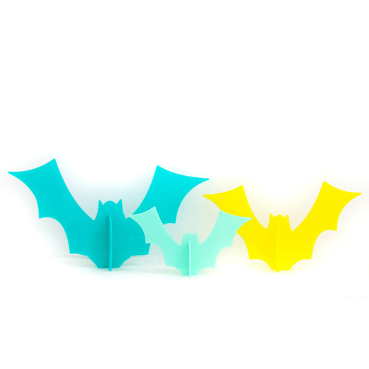 BLUE SET ACRYLIC BAT DECORATIONS